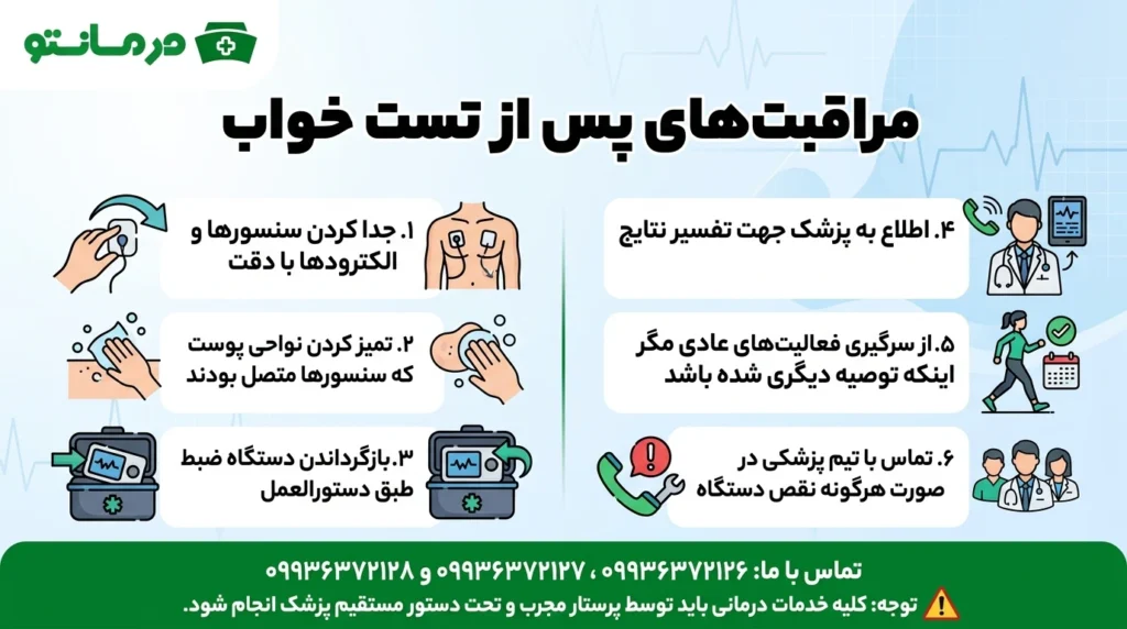 مهمترین مراقبتهای پس از تست خواب چیست؟